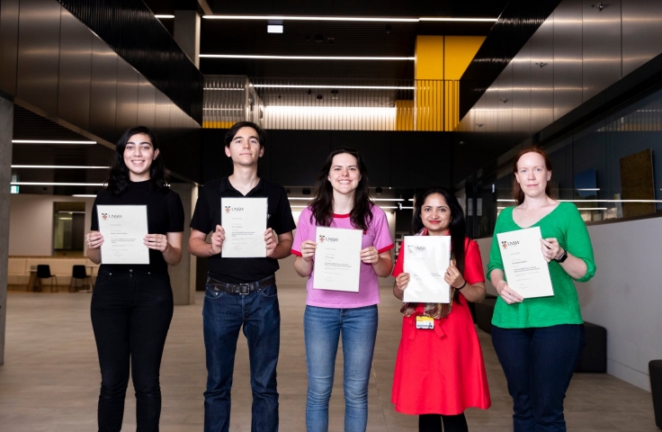 2019 Awardees of the inaugural Science Student EDI Award at UNSW