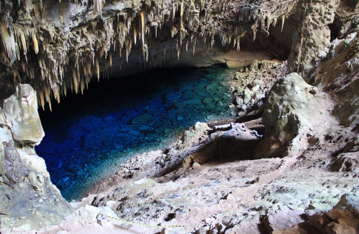 Interior of a serene ocean cave