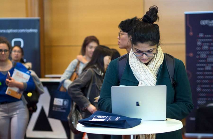 UNSW Student using the resume checker on her laptop